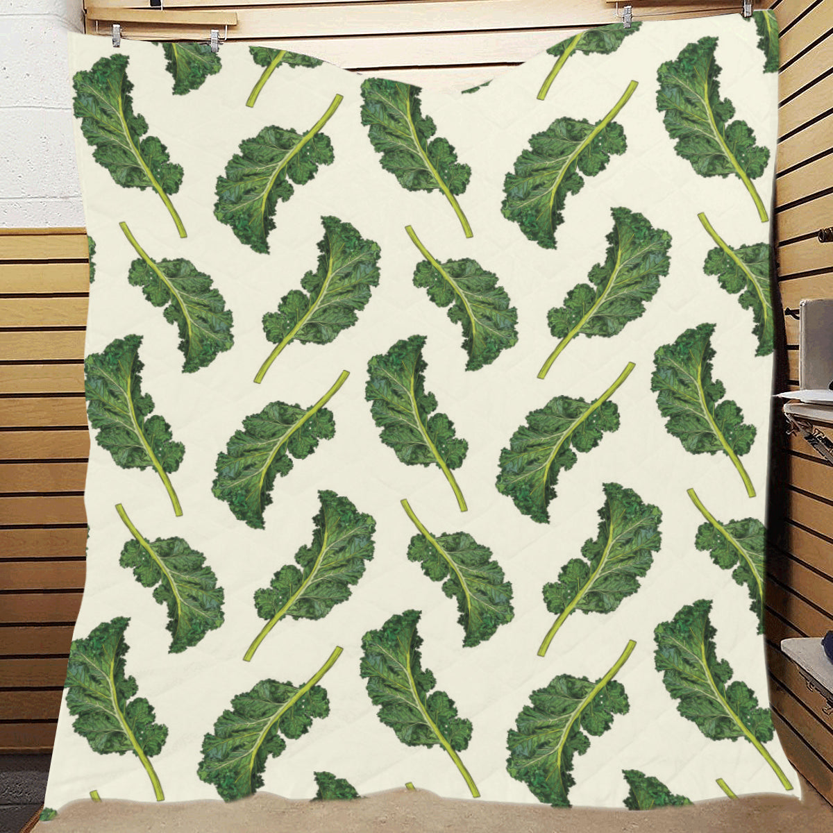 Kale Pattern Print Design 03 Premium Quilt