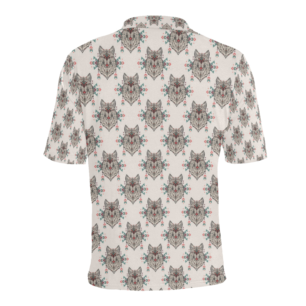 Aztec Wolf Pattern Print Design 01 Men Polo Shirt