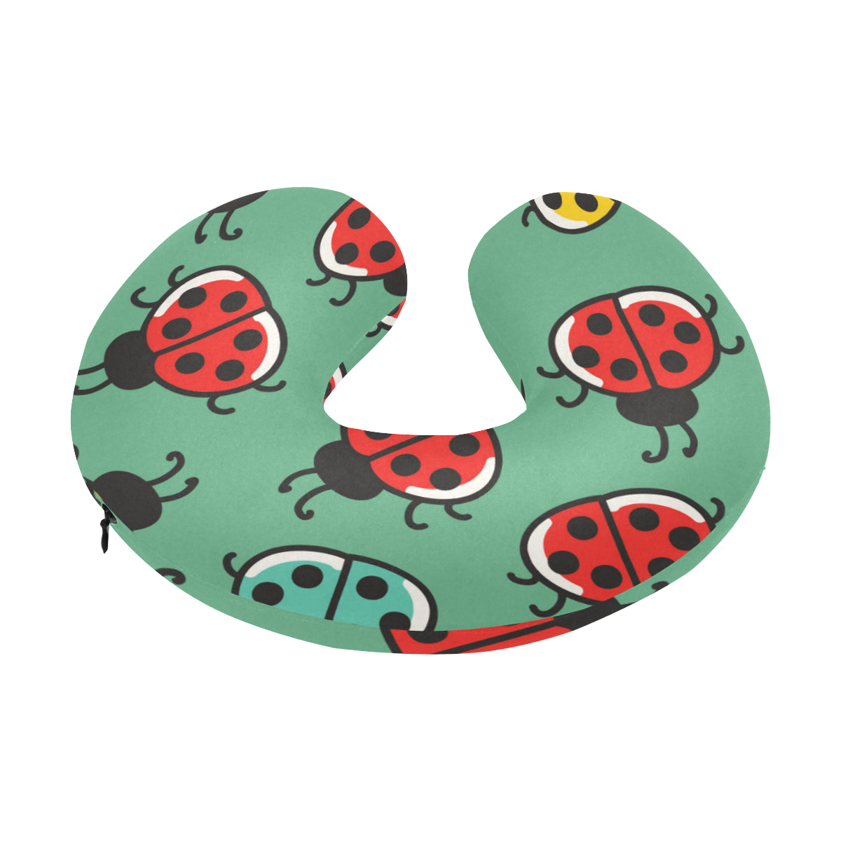 Ladybug Pattern Print Design 02 U-Shaped Travel Neck Pillow