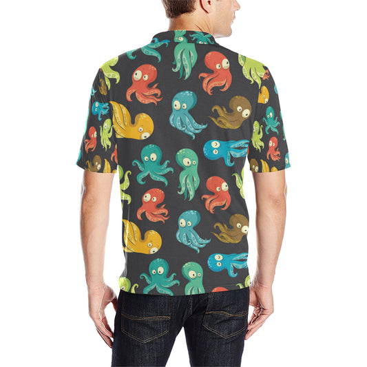 Octopus Pattern Print Design A01 Men Polo Shirt
