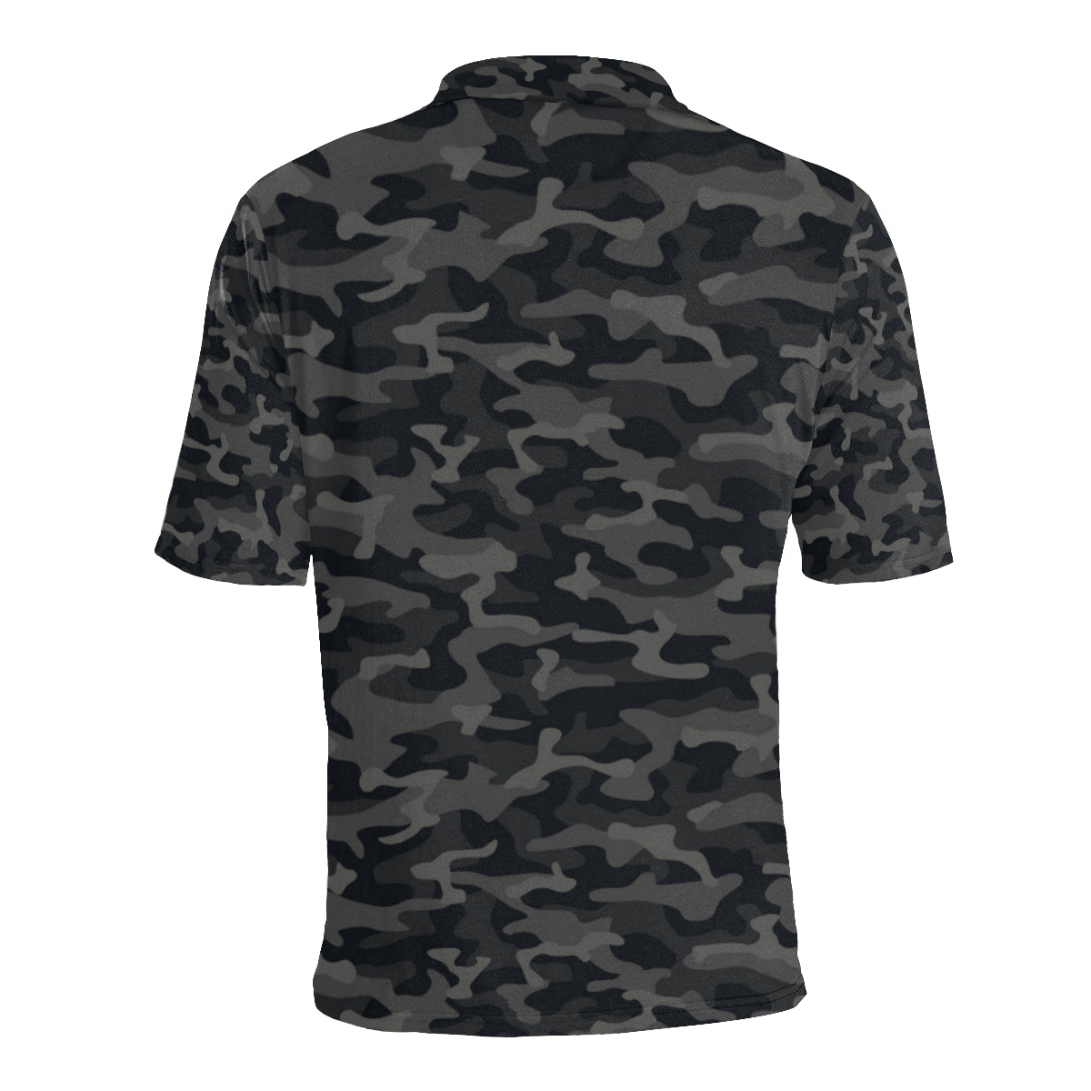 Camo Black Pattern Print Design 02 Men Polo Shirt
