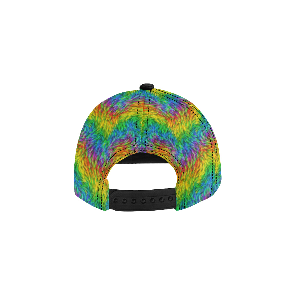 Rainbow Fur Design Print Snapback Cap