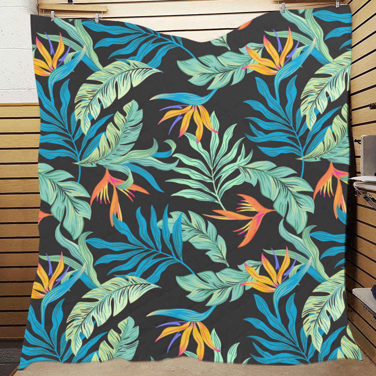 Tropical Palm Leaves Hawaiian Flower Premium Quilt