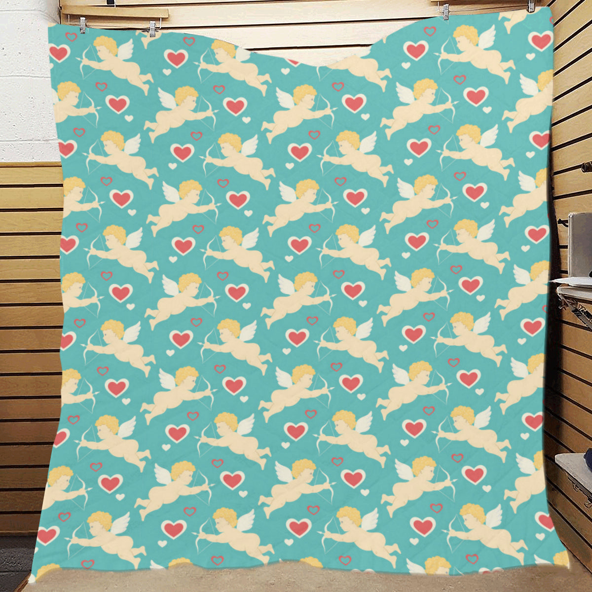 Cupid Pattern Print Design 01 Premium Quilt