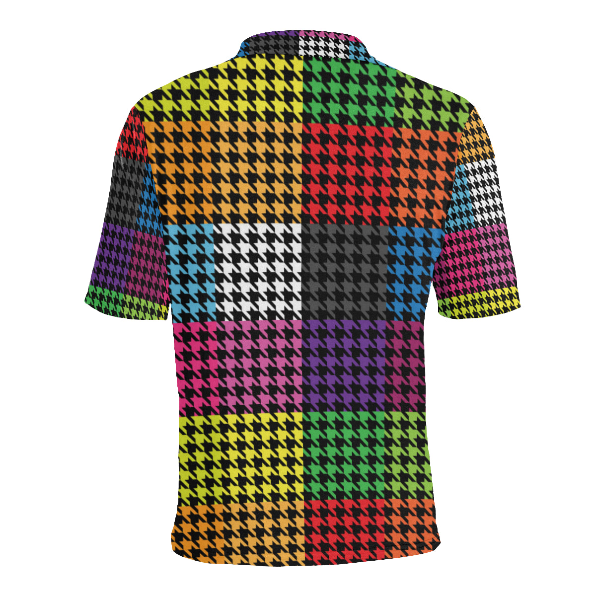 Houndstooth Colorful Pattern Print Design 01 Men Polo Shirt