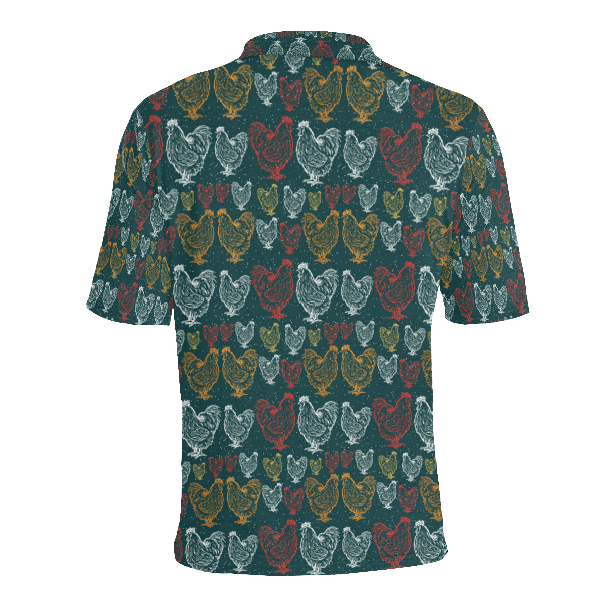 Rooster Hand Draw Design Men Polo Shirt