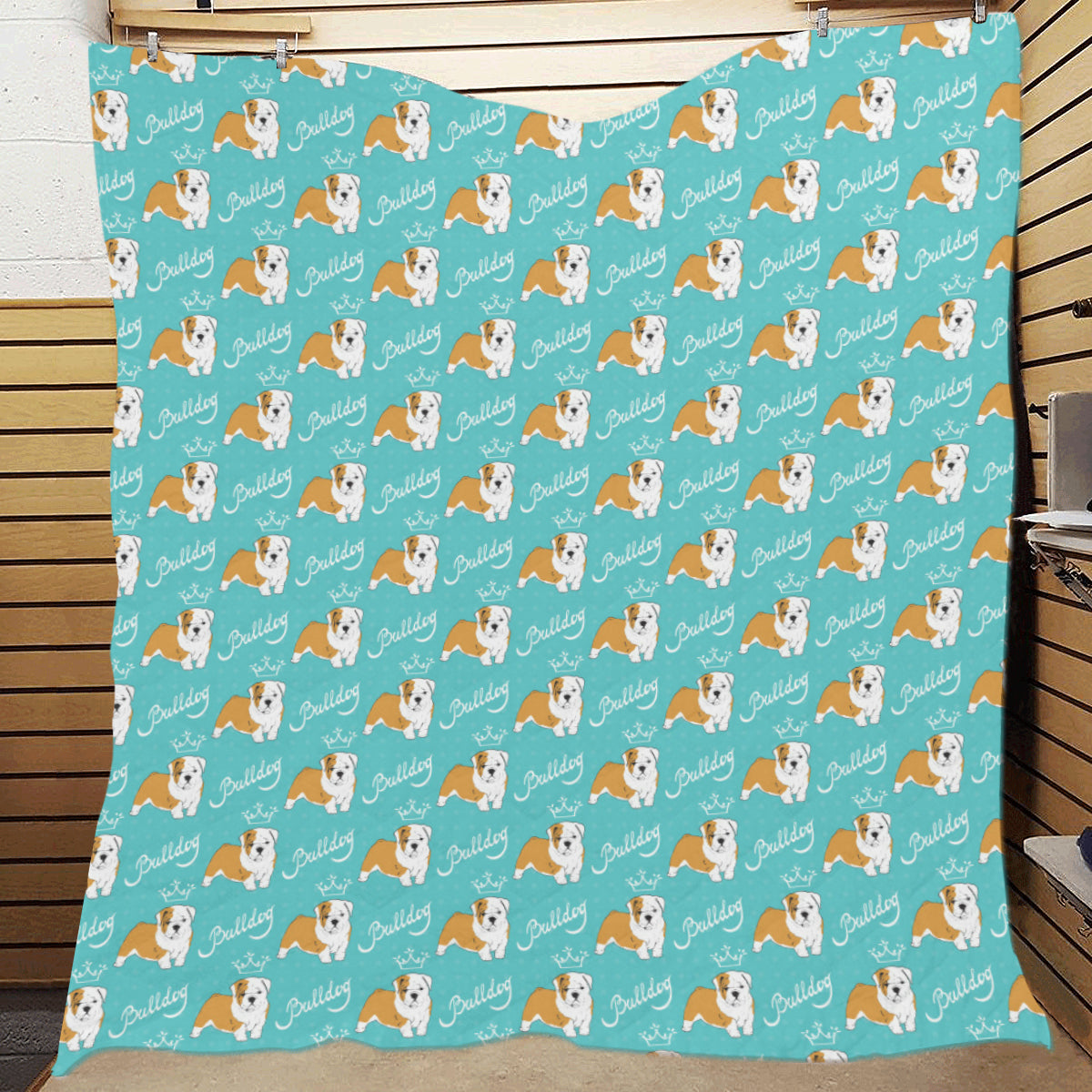 Bulldogs Pattern Print Design 05 Premium Quilt