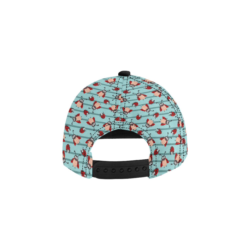 Ladybug Happy Print Pattern Snapback Cap