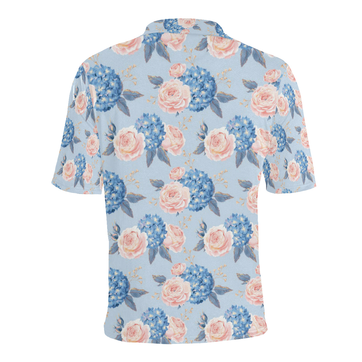 Hydrangea Pattern Print Design HD06 Men Polo Shirt