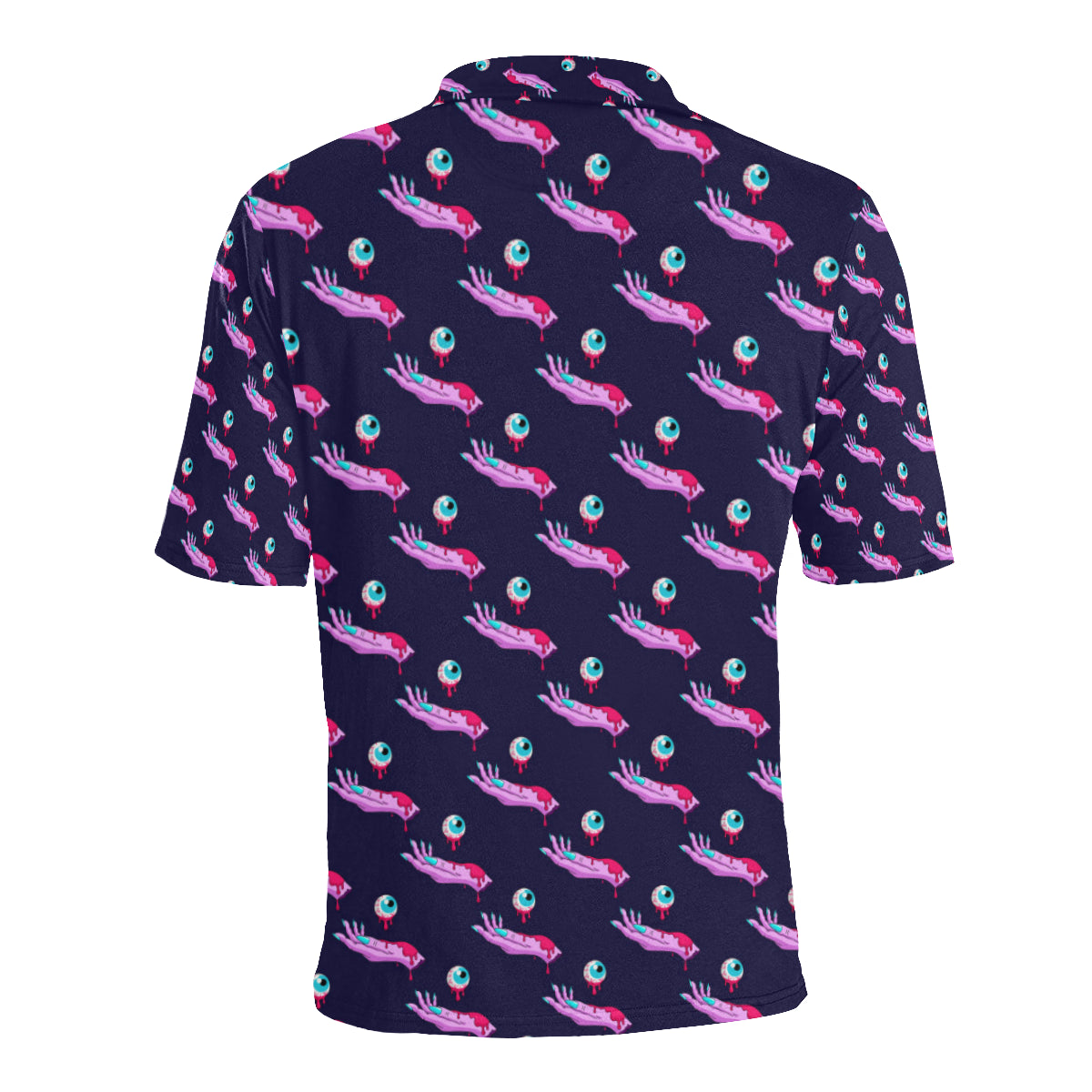 Zombie Pink Hand Design Pattern Print Men Polo Shirt