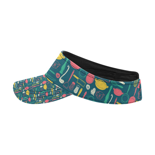 Cooking Kitchen Tools Pattern Print Design 01 Unisex Sun Visor