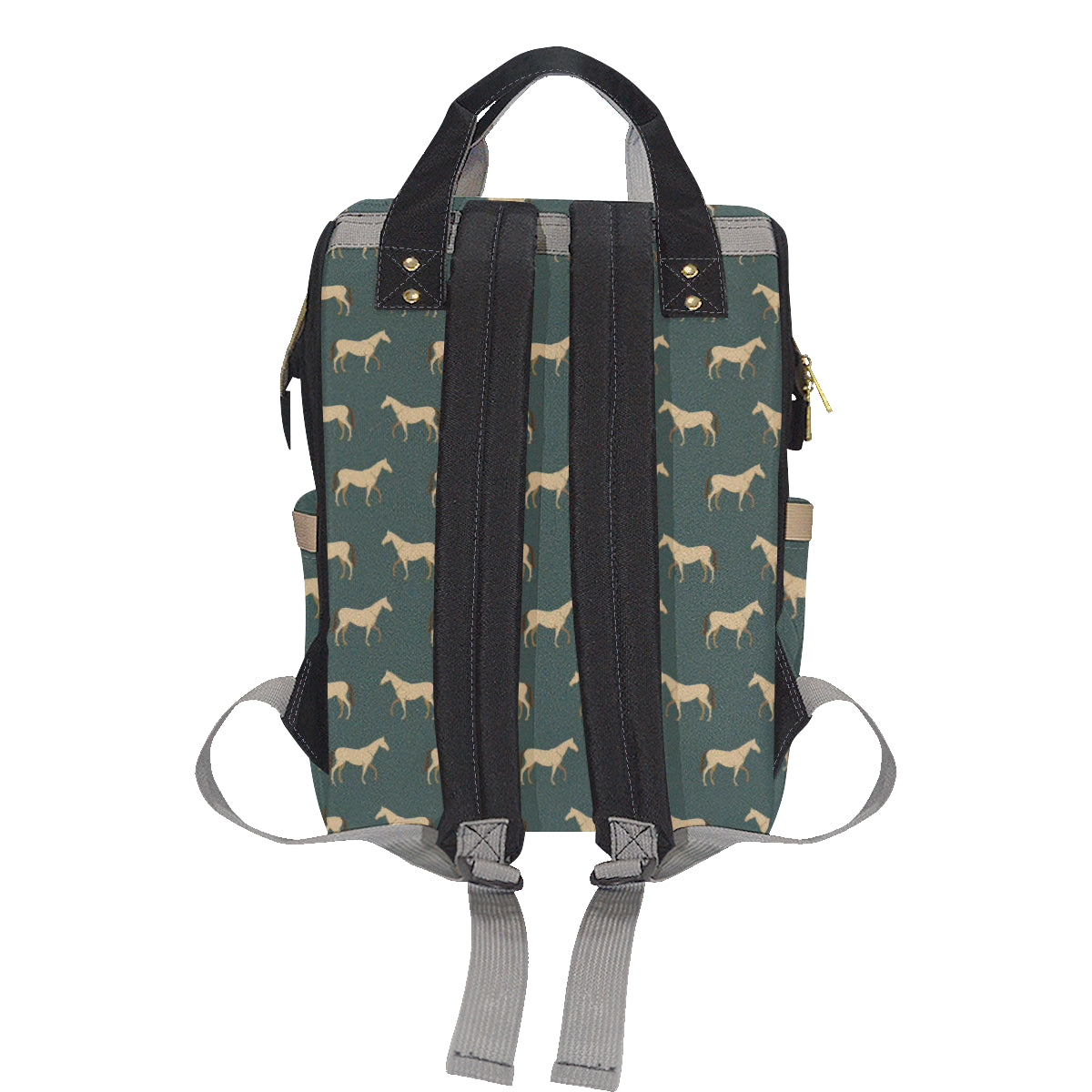 Horse Classic Themed Pattern Print Diaper Bag Backpack