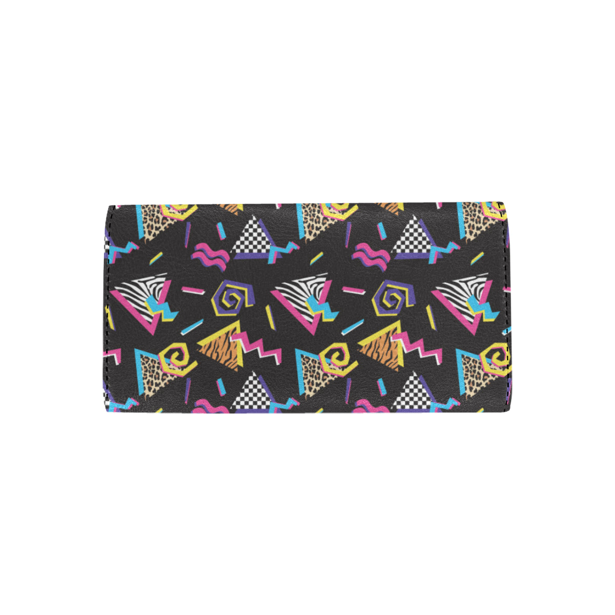 80s Pattern Print Design 3 Women's Trifold Wallet