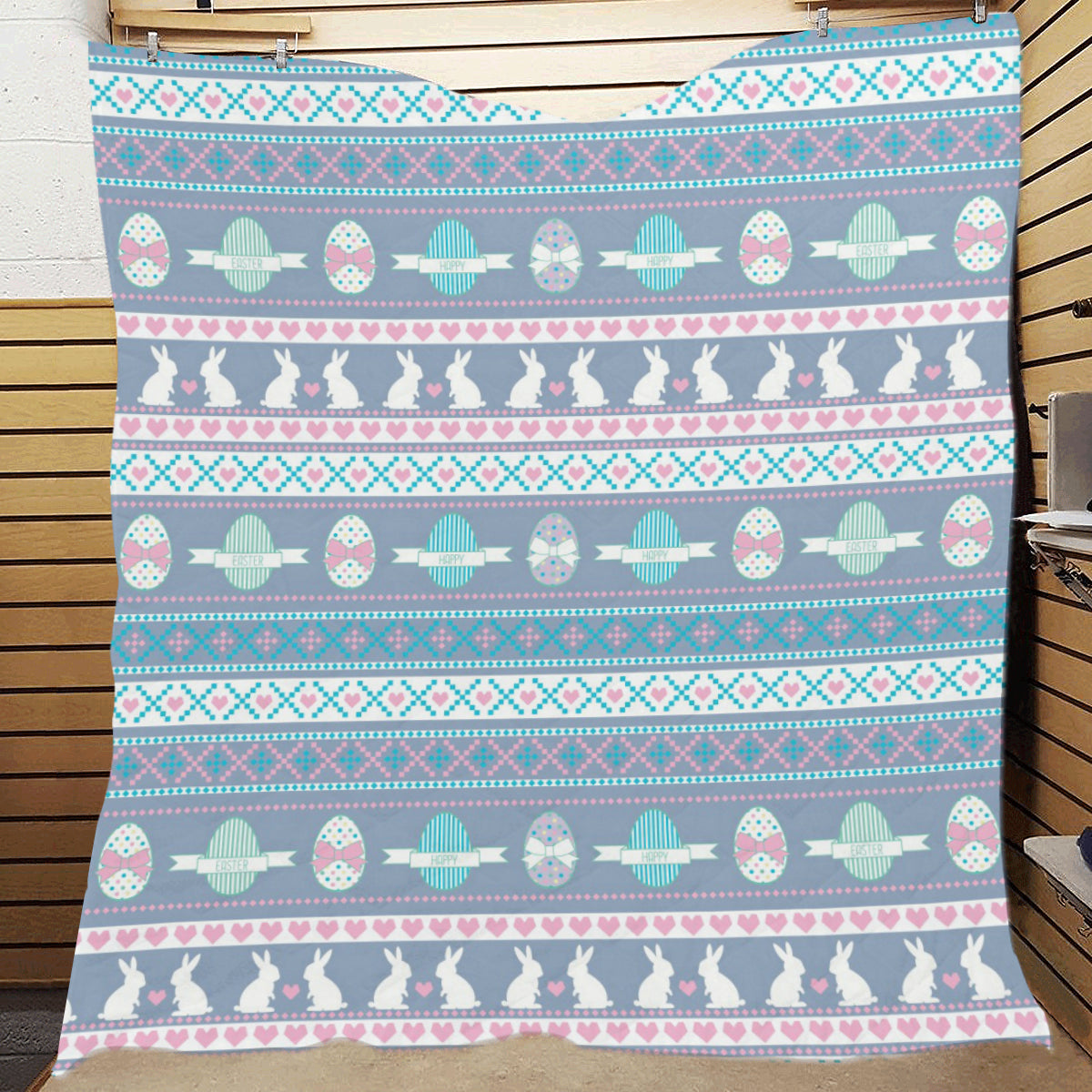 Easter Eggs Pattern Print Design RB013 Premium Quilt