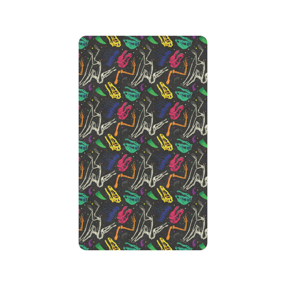 Dinosaur Skull Color Print Pattern Rubber Doormat