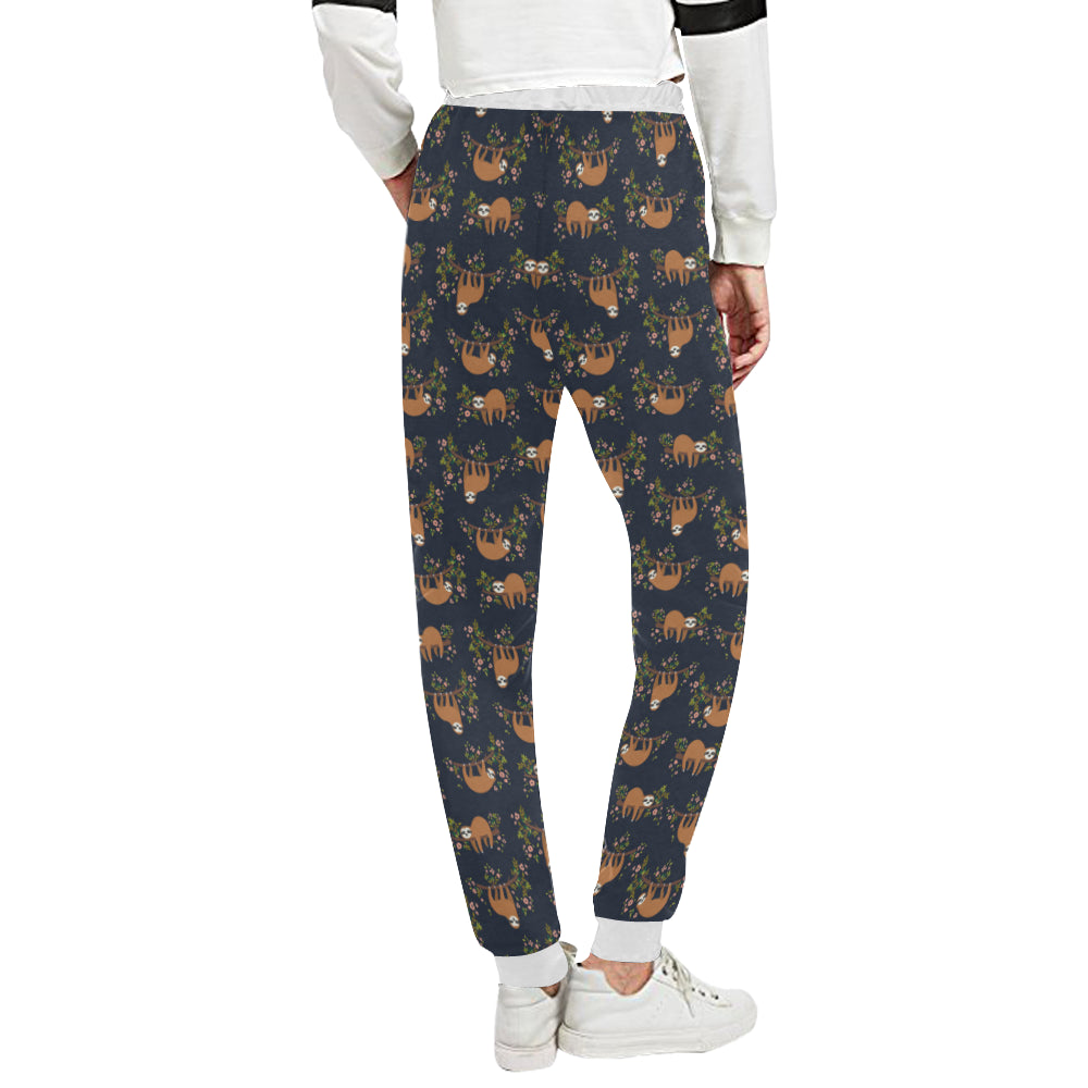 Sloth flower Design Themed Print Unisex Sweatpants