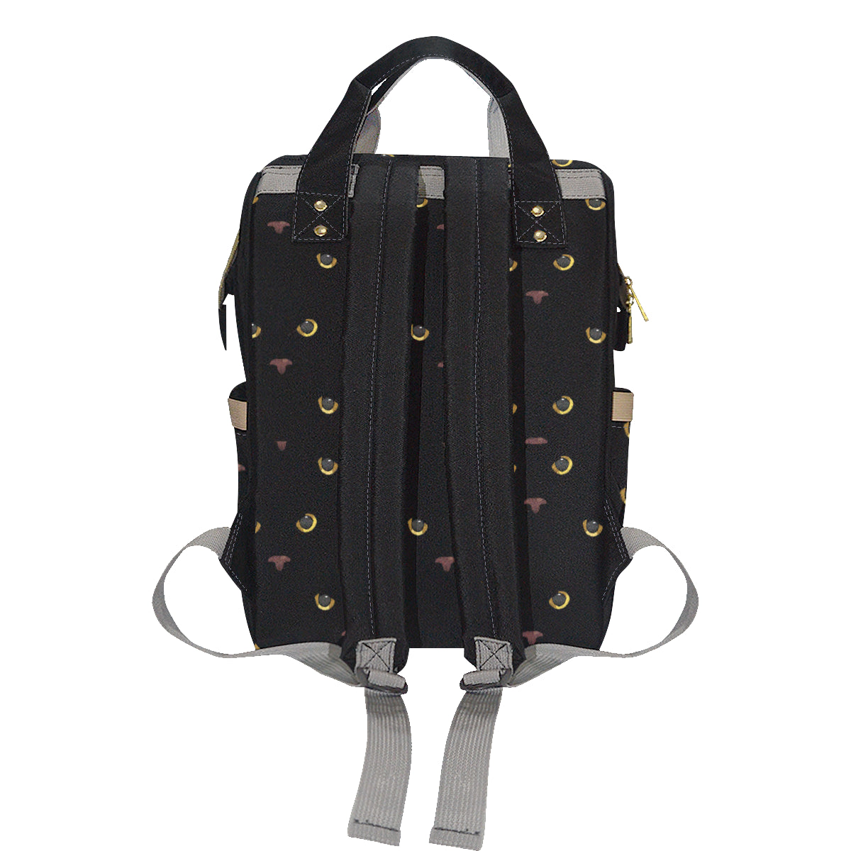Black Cat Face Print Pattern Diaper Bag Backpack