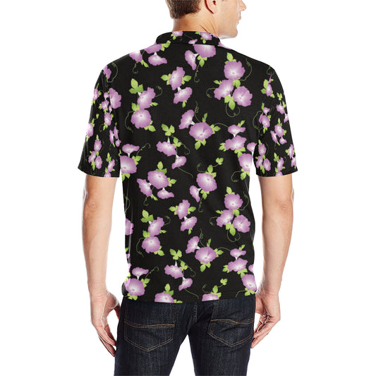 Morning Glory Pattern Print Design MG02 Men Polo Shirt