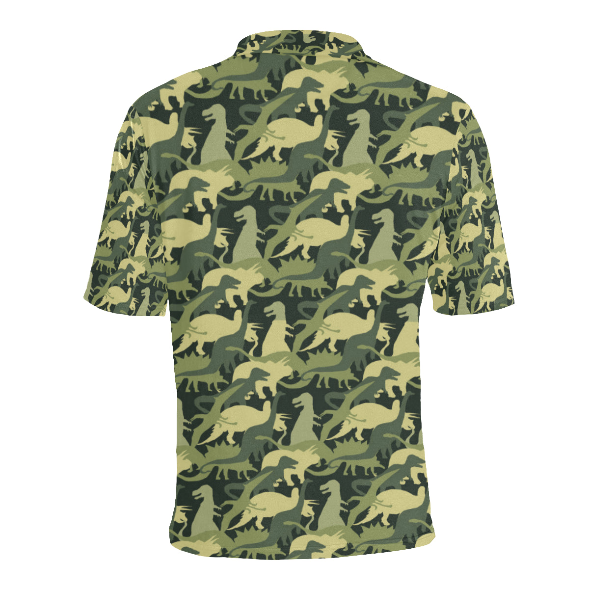 Camouflage Dinosaur Pattern Print Design 03 Men Polo Shirt