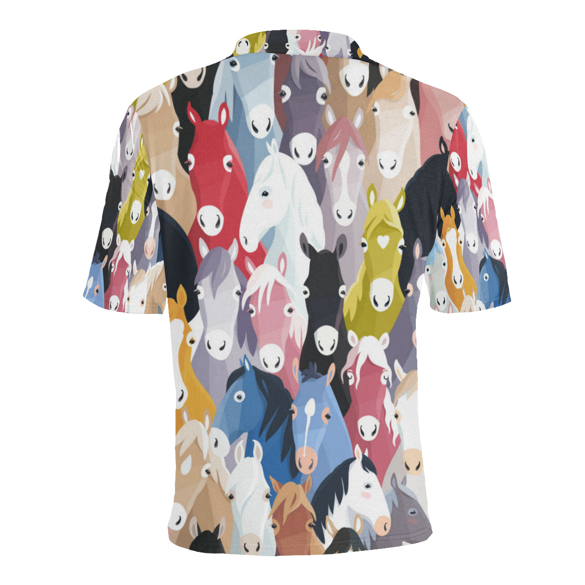 Colorful Horse Pattern Men Polo Shirt