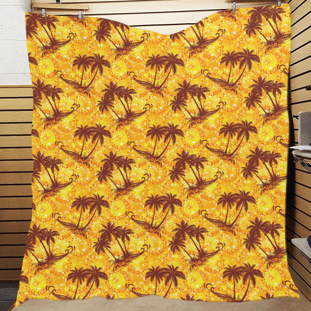 Palm Tree Pattern Print Design PT012 Premium Quilt