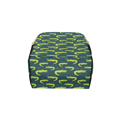 Alligator Pattern Print Design 03 Diaper Bag Backpack