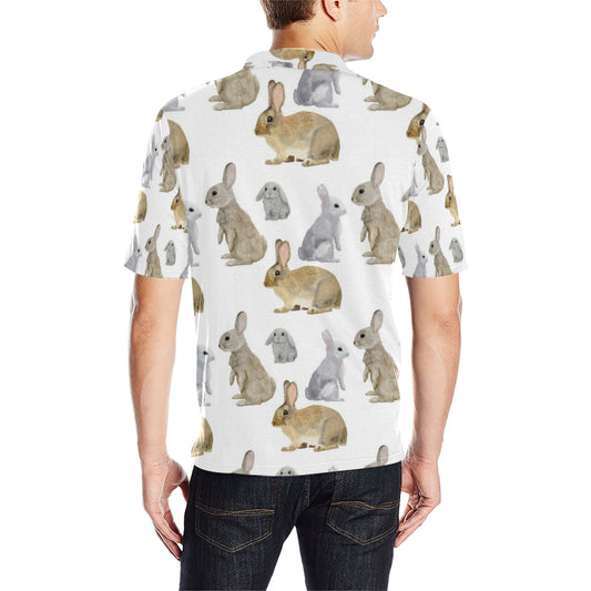 Rabbit Pattern Print Design 02 Men Polo Shirt
