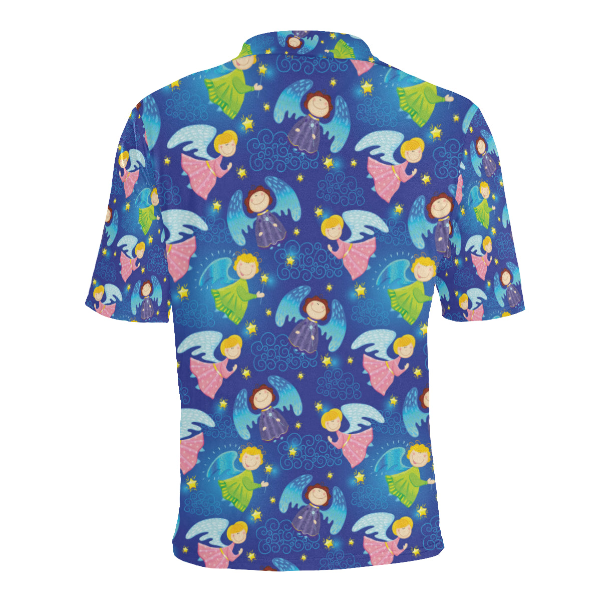 Angel Little Pattern Print Design 02 Men Polo Shirt