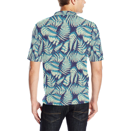 Fern Leave Summer Print Pattern Men Polo Shirt