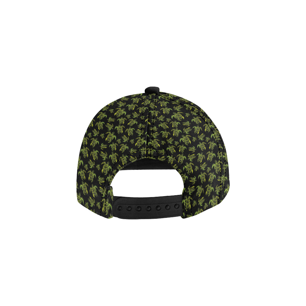 Green Tribal Turtle Polynesian Themed Snapback Cap