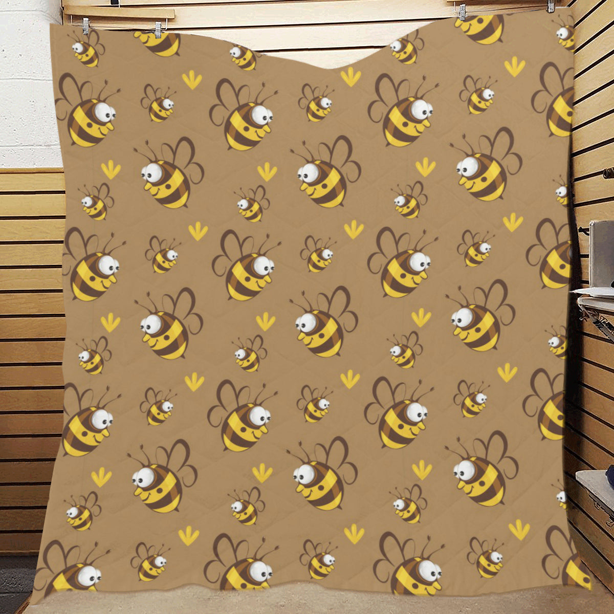 Bee Pattern Print Design BEE09 Premium Quilt