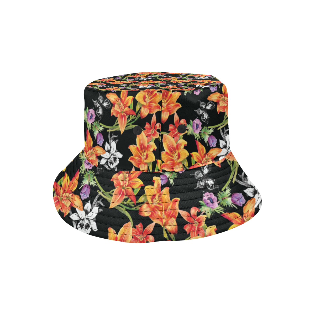 Tropical Flower Pattern Print Design TF02 Unisex Bucket Hat