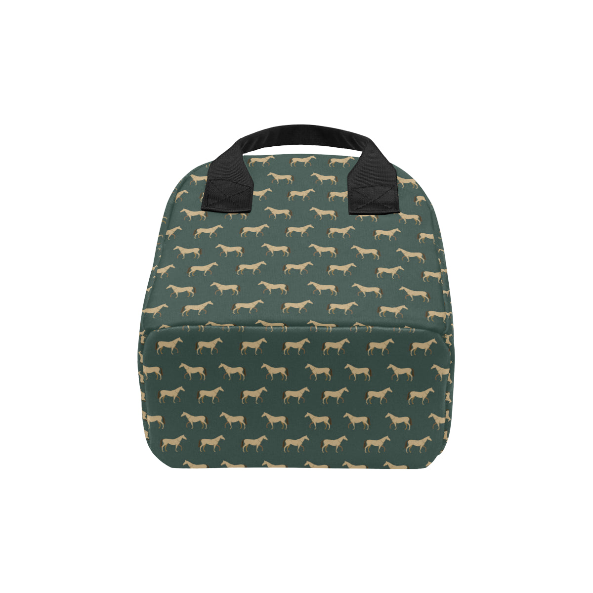 Horse Classic Themed Pattern Print Insulated Lunch Bag
