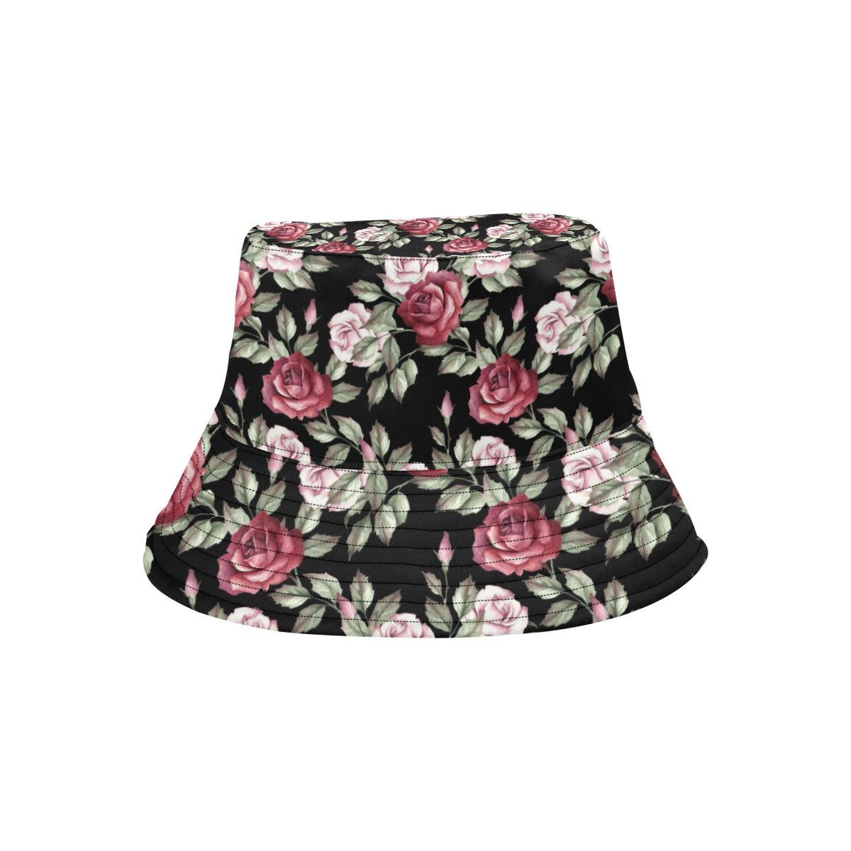 Rose Red Pink Pattern Print Design RO03 Unisex Bucket Hat