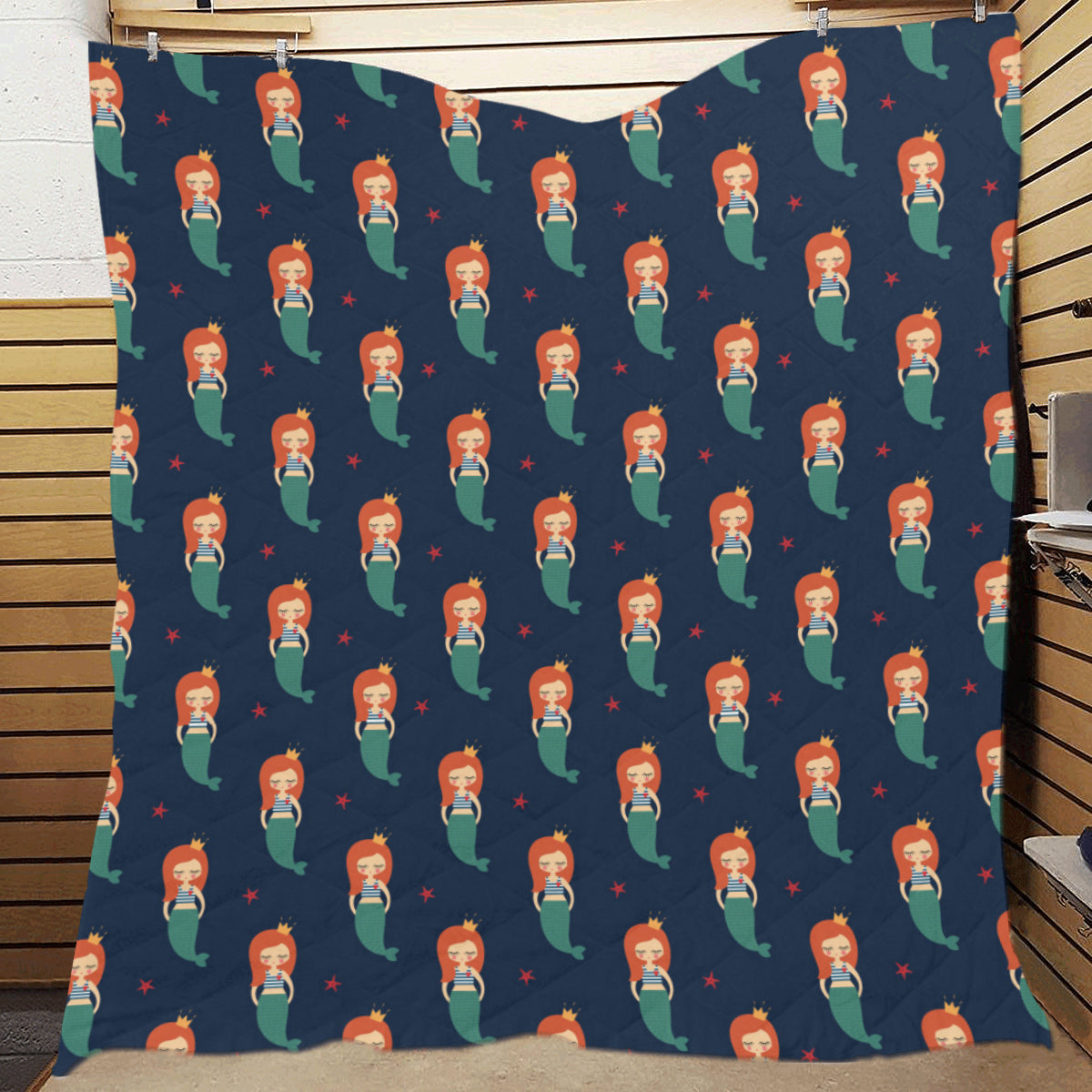 Mermaid Girl Pattern Print Design 01 Premium Quilt