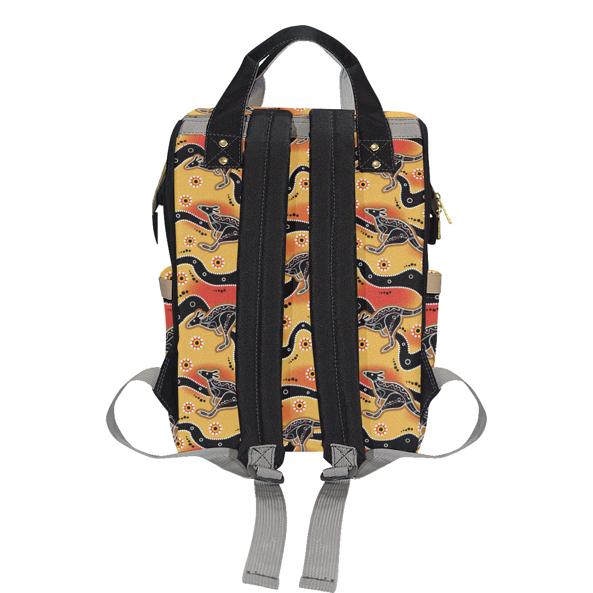 Kangaroos Aboriginal Pattern Print Design 06 Diaper Bag Backpack