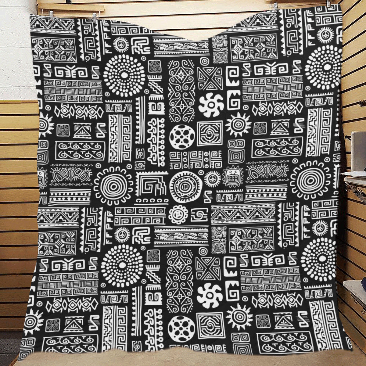 Polynesian Pattern Print Design A02 Premium Quilt
