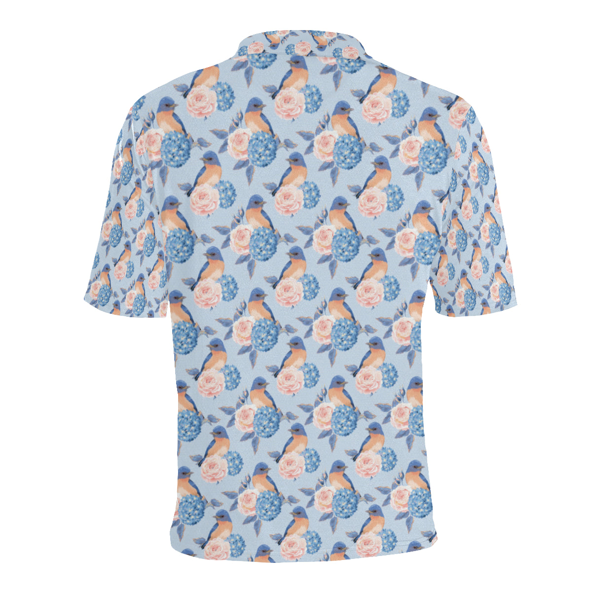 Bluebird Pattern Print Design 01 Men Polo Shirt