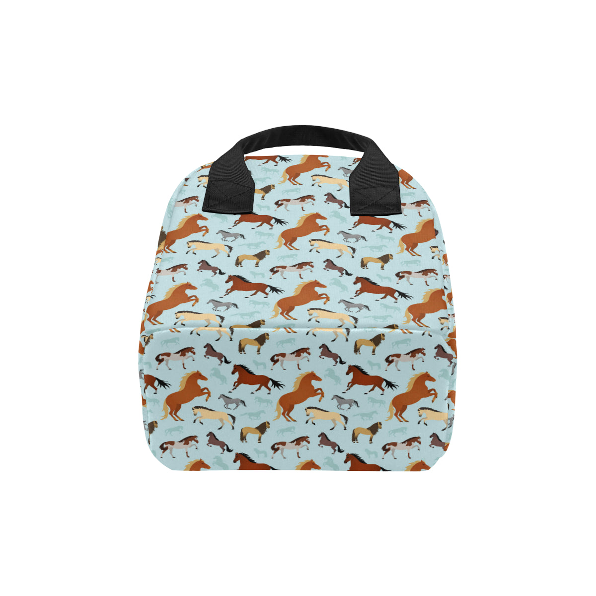 Horse Cute Themed Pattern Print Insulated Lunch Bag