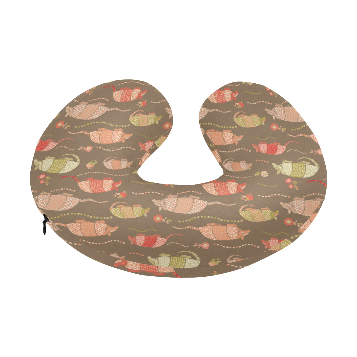 Armadillo Pattern Print Design 04 U-Shaped Travel Neck Pillow