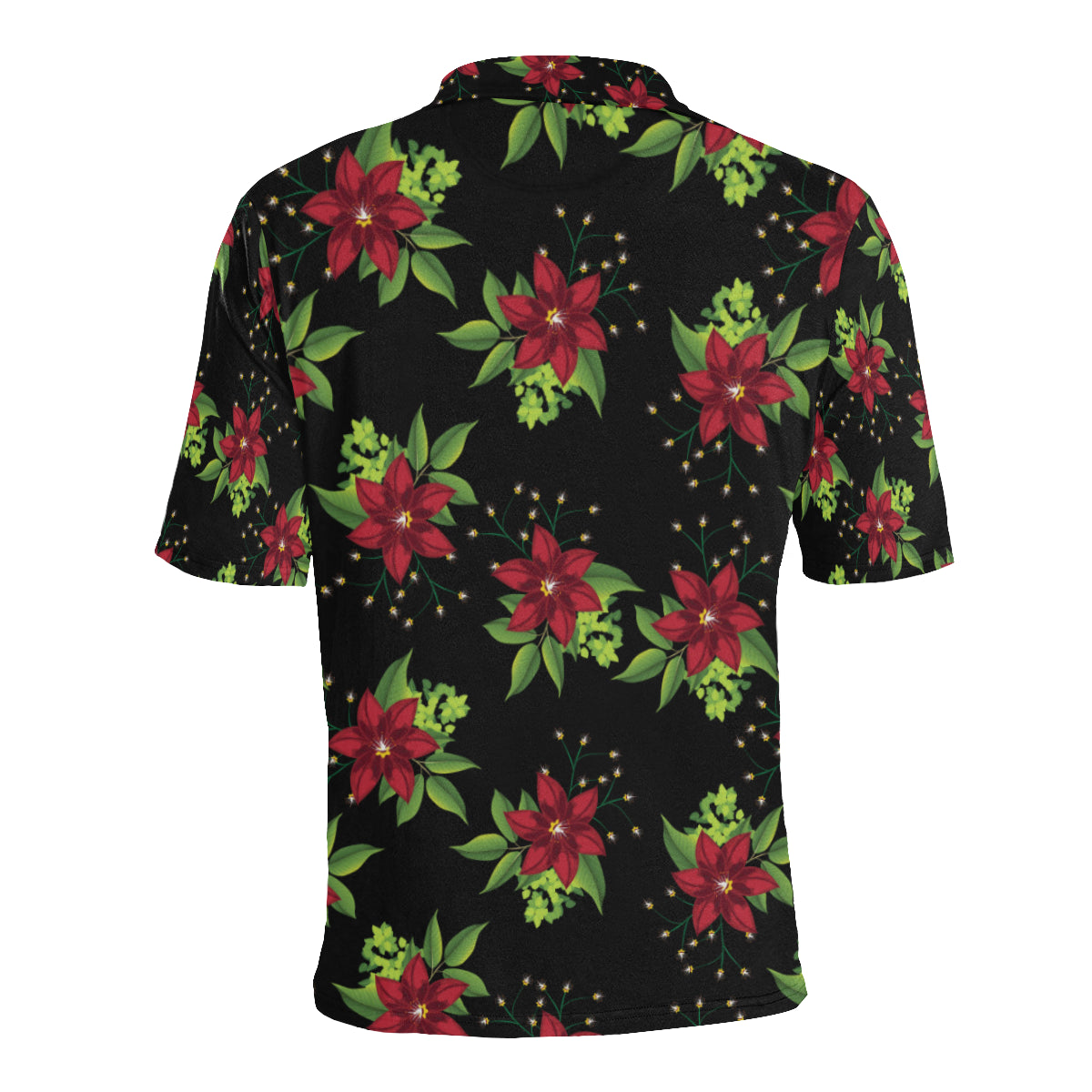 Poinsettia Pattern Print Design A01 Men Polo Shirt
