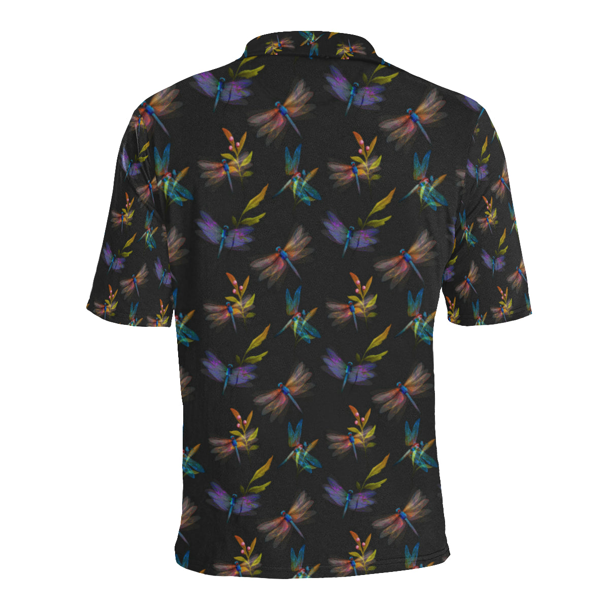 Dragonfly Colorful Realistic Print Men Polo Shirt