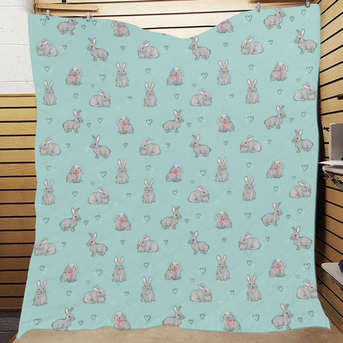 Bunny Pattern Print Design 02 Premium Quilt