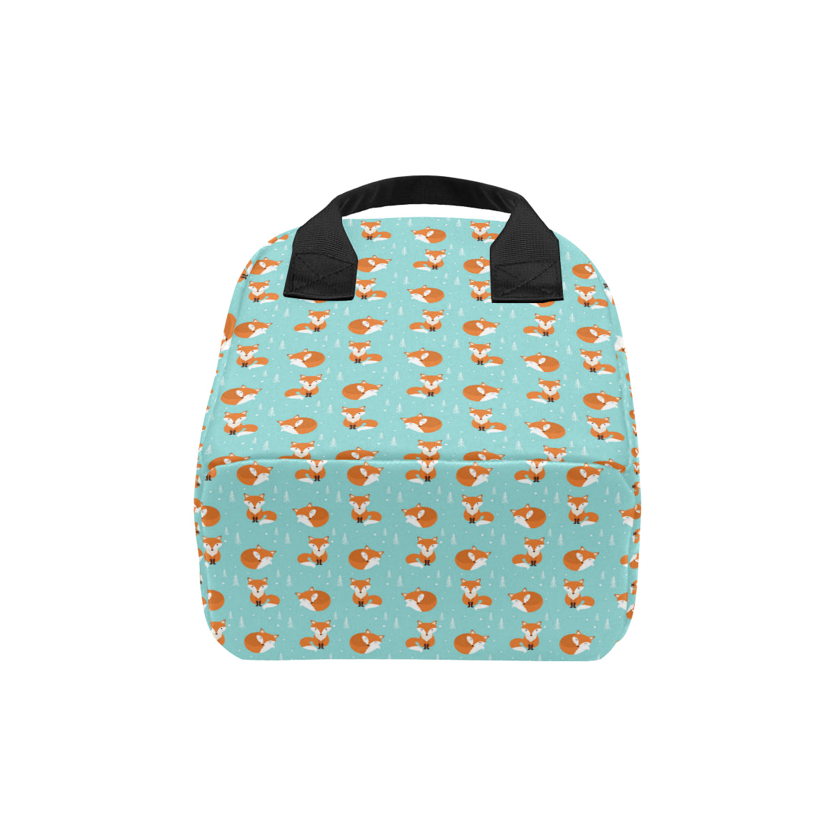 Fox Design Snow Print Pattern Insulated Lunch Bag