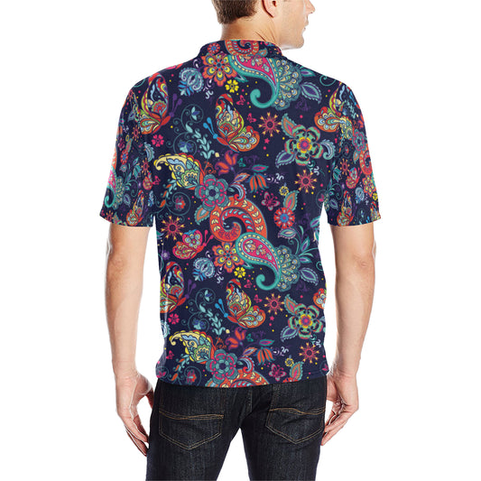 Paisley Boho Pattern Print Design A06 Men Polo Shirt