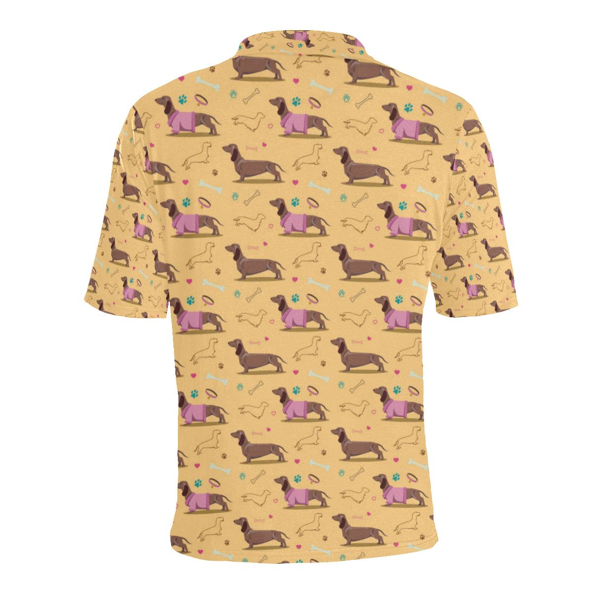Dachshund Pattern Print Design 07 Men Polo Shirt