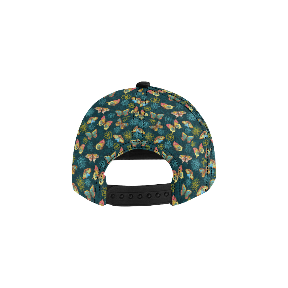 Butterfly Hand Draw Print Pattern Snapback Cap