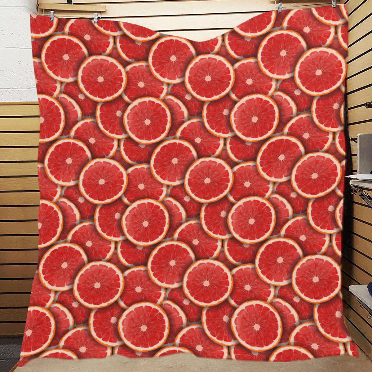 Grapefruit Pattern Print Design GF05 Premium Quilt