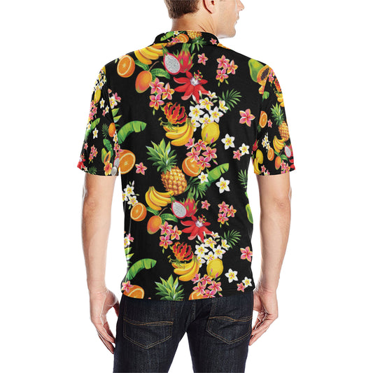 Tropical Fruits Pattern Print Design TF02 Men Polo Shirt