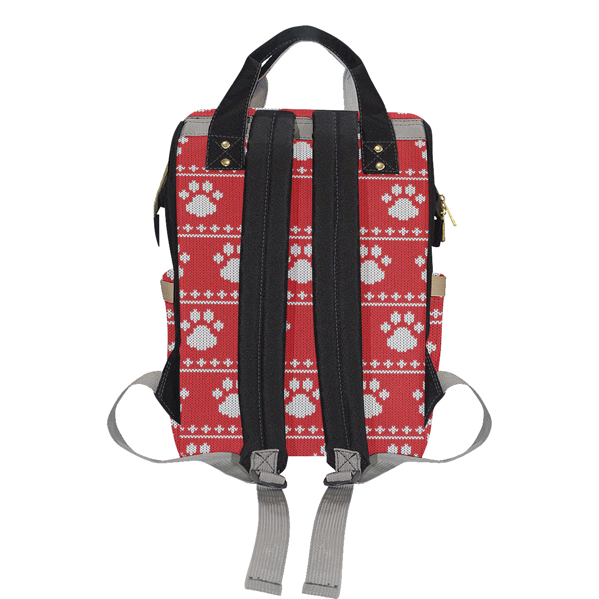 Knit Paw Pattern Print Design 03 Diaper Bag Backpack